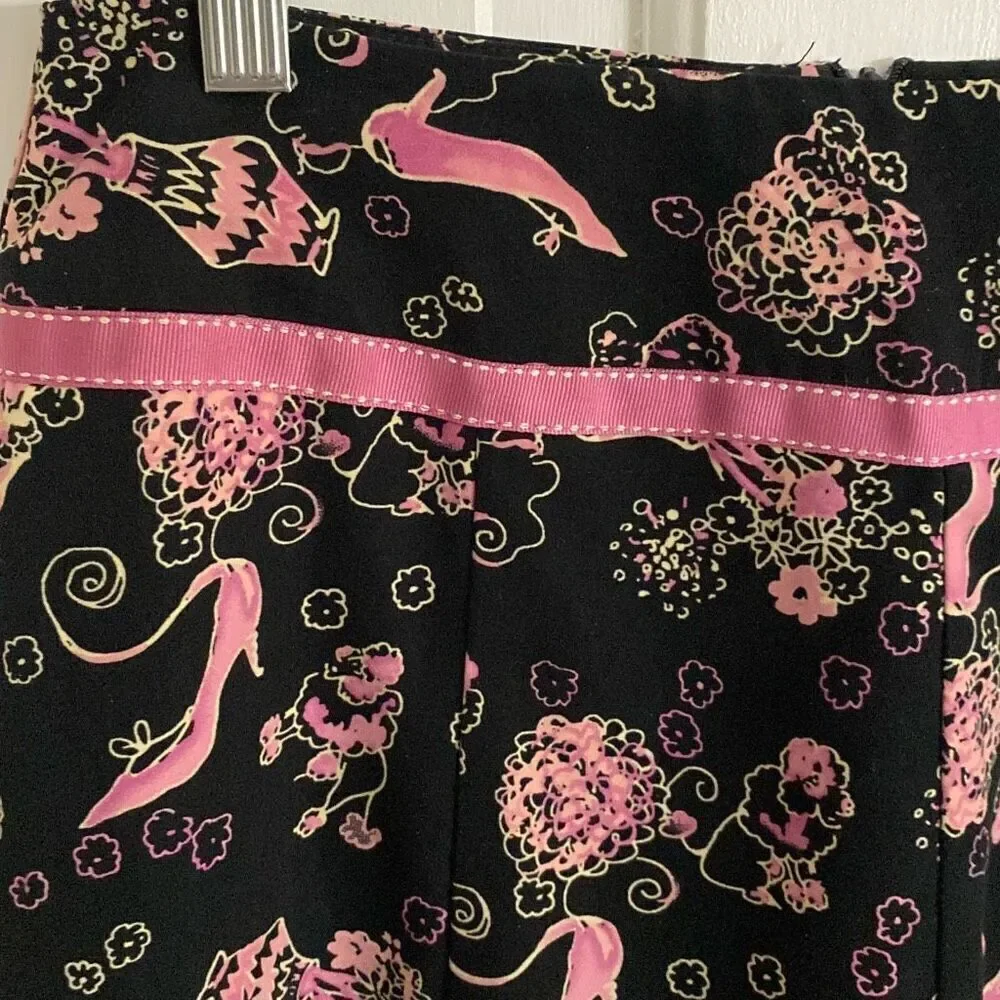 Dressbarn printed a-line skirt size 6